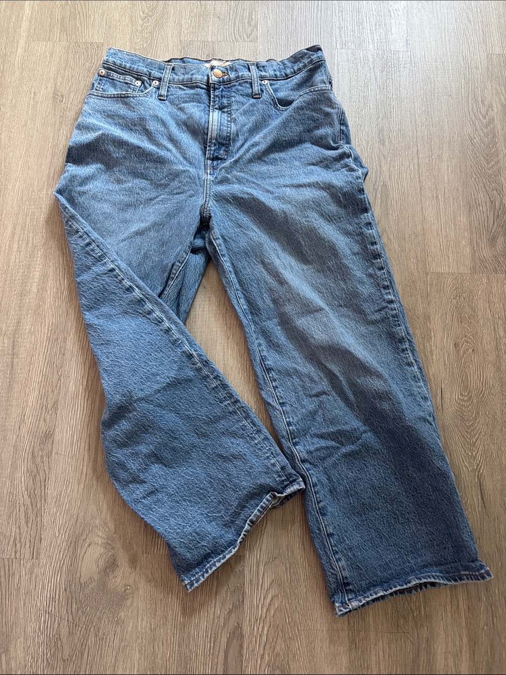 Madewell Classic Blue High-Rise Wide Straight Jeans